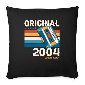 19e anniversaire Cassette Décembre Millésime 2004 - Housse de coussin décorative 45 x 45 cm - noir - Devant