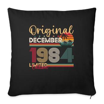 39ème Anniversaire Original Décembre Millésime 1984 - Housse de coussin décorative 45 x 45 cm - noir - Devant