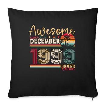 December Vintage 1999 24th Birthday Awesome - Sofa pillowcase 17,3'' x 17,3'' (45 x 45 cm) - black - Front