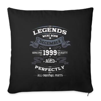 December Vintage 1999 24th Birthday Legend - Sofa pillowcase 17,3'' x 17,3'' (45 x 45 cm) - black - Front