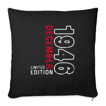 77e anniversaire Original Décembre Né 1946 - Housse de coussin décorative 45 x 45 cm - noir - Devant