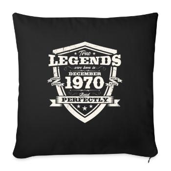 Décembre Vintage 1970 53ème Anniversaire Vintage - Housse de coussin décorative 45 x 45 cm - noir - Devant