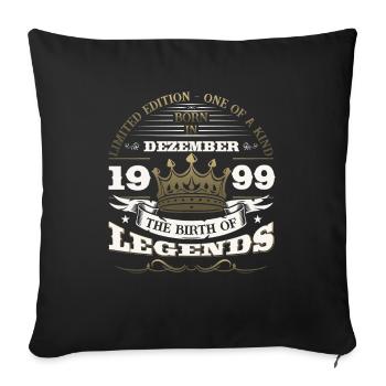 December Vintage 1999 24th Birthday Legend - Sofa pillowcase 17,3'' x 17,3'' (45 x 45 cm) - black - Front