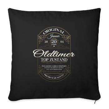 20. Geburtstag Oldtimer Januar Jahrgang 2004 - Sofakissenbezug 45 x 45 cm - Schwarz - Vorne