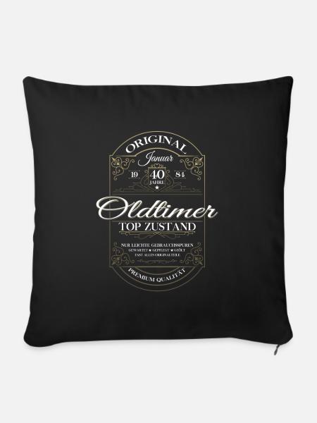 40. Geburtstag Oldtimer Januar Jahrgang 1984 - Sofakissenbezug 45 x 45 cm - Schwarz