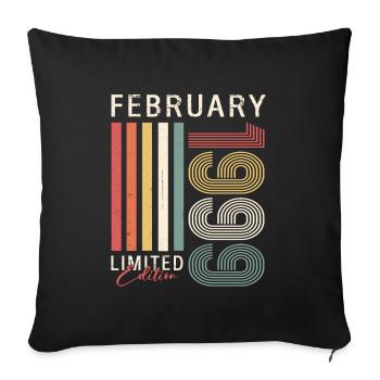 25e anniversaire Original Février Année 1999 - Housse de coussin décorative 45 x 45 cm - noir - Devant
