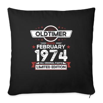 50th Birthday Classic Car February Vintage 1974 - Sofa pillowcase 17,3'' x 17,3'' (45 x 45 cm) - black - Front