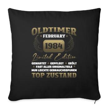 40th Birthday Classic Car February 1984 - Sofa pillowcase 17,3'' x 17,3'' (45 x 45 cm) - black - Front