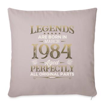 40th Birthday Gift Original March 1984 - Sofa pillowcase 17,3'' x 17,3'' (45 x 45 cm) - light taupe - Front