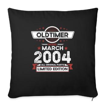 20. Geburtstag Oldtimer März Jahrgang 2004 - Sofakissenbezug 45 x 45 cm - Schwarz - Vorne