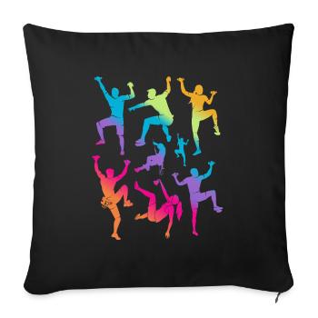 Escalade, Montagnes, Grimpeur, Enfants, Filles, Bloc - Housse de coussin décorative 45 x 45 cm - noir - Devant