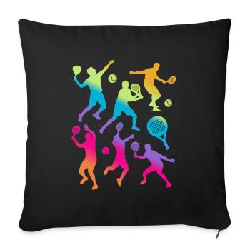 Padel Tennis Padel Player Girls Children Padel - Sofa pillowcase 17,3'' x 17,3'' (45 x 45 cm) - black - Front
