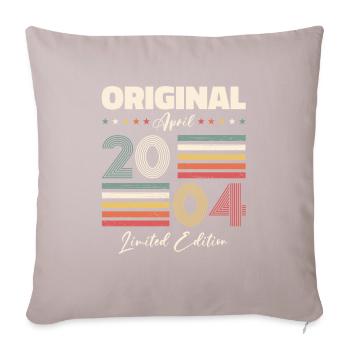 20e anniversaire Original Avril Année 2004 - Housse de coussin décorative 45 x 45 cm - taupe clair - Devant