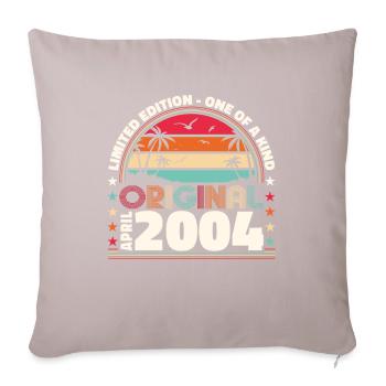 20e anniversaire Original Avril Année 2004 - Housse de coussin décorative 45 x 45 cm - taupe clair - Devant