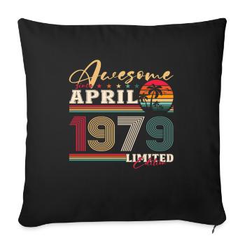 45e anniversaire mari avril Vintage 1979 génial - Housse de coussin décorative 45 x 45 cm - noir - Devant