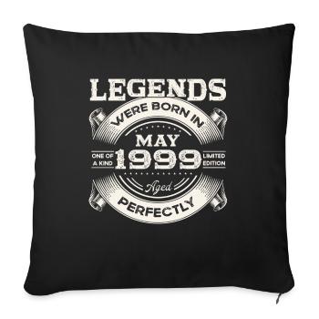 Anniversaire 1999 Mai 1999 Millésime 1999 Légende 99 - Housse de coussin décorative 45 x 45 cm - noir - Devant