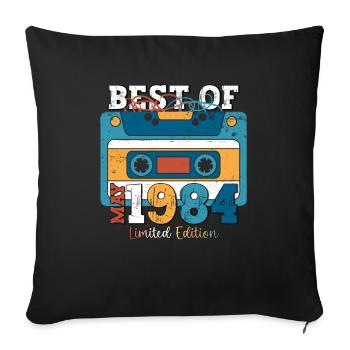 Birthday 1984 May 1984 Vintage 1984 Legend 84 - Sofa pillowcase 17,3'' x 17,3'' (45 x 45 cm) - black - Front