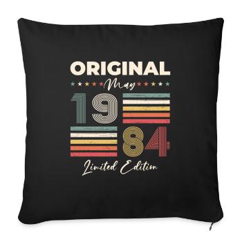 40th Birthday Man Vintage May Vintage 1984 - Sofa pillowcase 17,3'' x 17,3'' (45 x 45 cm) - black - Front