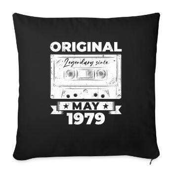 Mai 1979 Millésime 1979 Anniversaire 1979 Légende 79 - Housse de coussin décorative 45 x 45 cm - noir - Devant