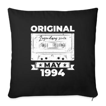 Date de naissance 1994 Mai 1994 Millésime 1994 Légende 94 - Housse de coussin décorative 45 x 45 cm - noir - Devant