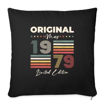Anniversaire 1979 Mai 1979 Millésime 1979 Légende 79 - Housse de coussin décorative 45 x 45 cm - noir - Devant