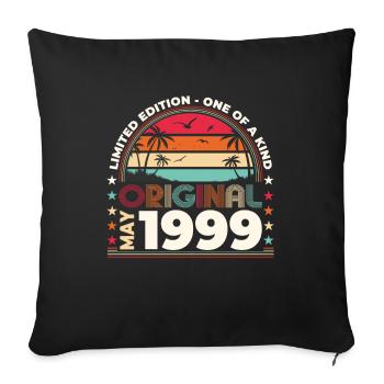 Anniversaire 1999 Mai 1999 Millésime 1999 Légende 99 - Housse de coussin décorative 45 x 45 cm - noir - Devant