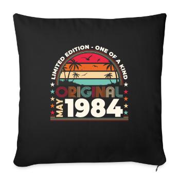 Geburtstag 1984 Mai 1984 Vintage 1984 Legende 84 - Sofakissenbezug 45 x 45 cm - Schwarz - Vorne