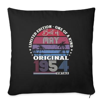 Mai 1954 Millésime 1954 Anniversaire 1954 Légende 54 - Housse de coussin décorative 45 x 45 cm - noir - Devant