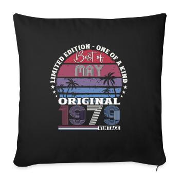 Anniversaire 1979 Mai 1979 Millésime 1979 Légende 79 - Housse de coussin décorative 45 x 45 cm - noir - Devant