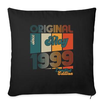 Original Mai 1999 Millésime 1999 Anniversaire 1999 - Housse de coussin décorative 45 x 45 cm - noir - Devant