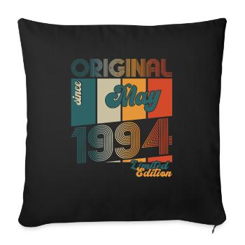 Original Mai 1994 Millésime 1994 Anniversaire 1994 - Housse de coussin décorative 45 x 45 cm - noir - Devant