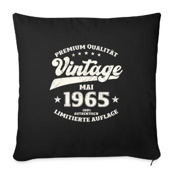 Vintage Mai 1965 Jahrgang 1965 Geburtstag 1965 - Sofakissenbezug 45 x 45 cm - Schwarz - Vorne