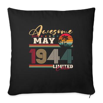 Génial Mai 1944 Vintage 1944 Anniversaire 1944 - Housse de coussin décorative 45 x 45 cm - noir - Devant