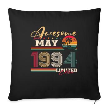 Génial Mai 1994 Millésime 1994 Anniversaire 1994 - Housse de coussin décorative 45 x 45 cm - noir - Devant