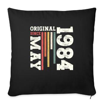 Original May 1984 Vintage 1984 Birthday 1984 - Sofa pillowcase 17,3'' x 17,3'' (45 x 45 cm) - black - Front