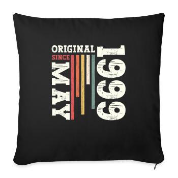 Original Mai 1999 Millésime 1999 Anniversaire 1999 - Housse de coussin décorative 45 x 45 cm - noir - Devant