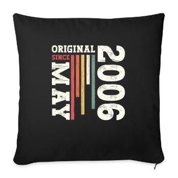 Original May 2006 Vintage 2006 Birthday 2006 - Sofa pillowcase 17,3'' x 17,3'' (45 x 45 cm) - black - Front