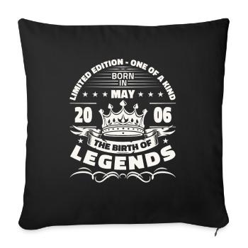 Légende Mai 2006 Millésime 2006 Anniversaire 2006 - Housse de coussin décorative 45 x 45 cm - noir - Devant