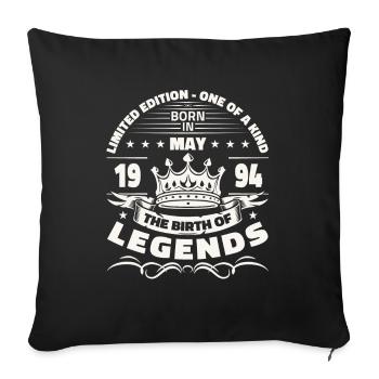 Légende Mai 1994 Millésime 1994 Anniversaire 1994 - Housse de coussin décorative 45 x 45 cm - noir - Devant