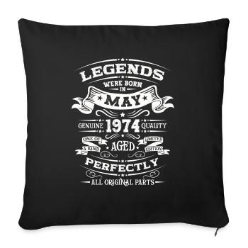Légendaire Mai 1974 Millésime 1974 Anniversaire 1974 - Housse de coussin décorative 45 x 45 cm - noir - Devant