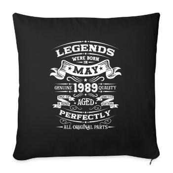 Legendary May 1989 Vintage 1989 Birthday 1989 - Sofa pillowcase 17,3'' x 17,3'' (45 x 45 cm) - black - Front