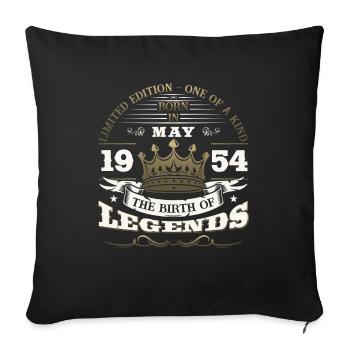 Legendary May 1954 Vintage 1954 Birthday 1954 - Sofa pillowcase 17,3'' x 17,3'' (45 x 45 cm) - black - Front