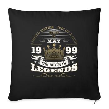 Légende Mai 1999 Millésime 1999 Anniversaire 1999 - Housse de coussin décorative 45 x 45 cm - noir - Devant