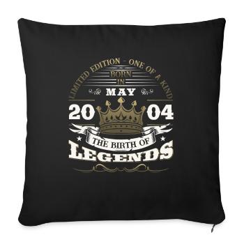 Legend May 2004 Vintage 2004 Birthday 2004 - Sofa pillowcase 17,3'' x 17,3'' (45 x 45 cm) - black - Front