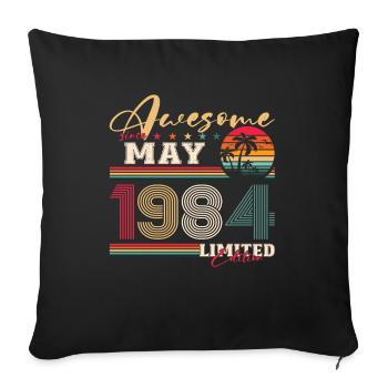 Original 1984 Vintage 1984 40th Birthday 1984 - Sofa pillowcase 17,3'' x 17,3'' (45 x 45 cm) - black - Front