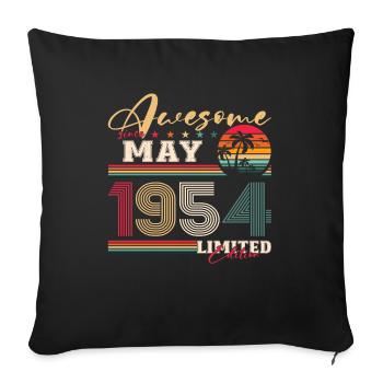Original 1954 Vintage 1954 70th Birthday 1954 - Sofa pillowcase 17,3'' x 17,3'' (45 x 45 cm) - black - Front