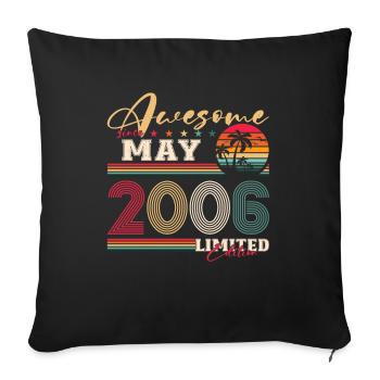 Original 2006 Millésime 2006 18ème anniversaire 2006 - Housse de coussin décorative 45 x 45 cm - noir - Devant