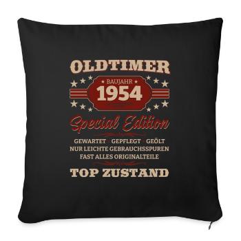 Oldtimer 1954 Jahrgang 1954 Geburtstag 1954 - Sofakissenbezug 45 x 45 cm - Schwarz - Vorne
