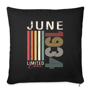 Original Juin 1934 Millésime 1934 Anniversaire 1934 - Housse de coussin décorative 45 x 45 cm - noir - Devant