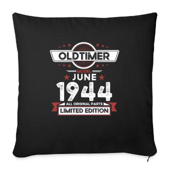 Millésime Juin 1944 Cru 1944 Anniversaire 1944 - Housse de coussin décorative 45 x 45 cm - noir - Devant